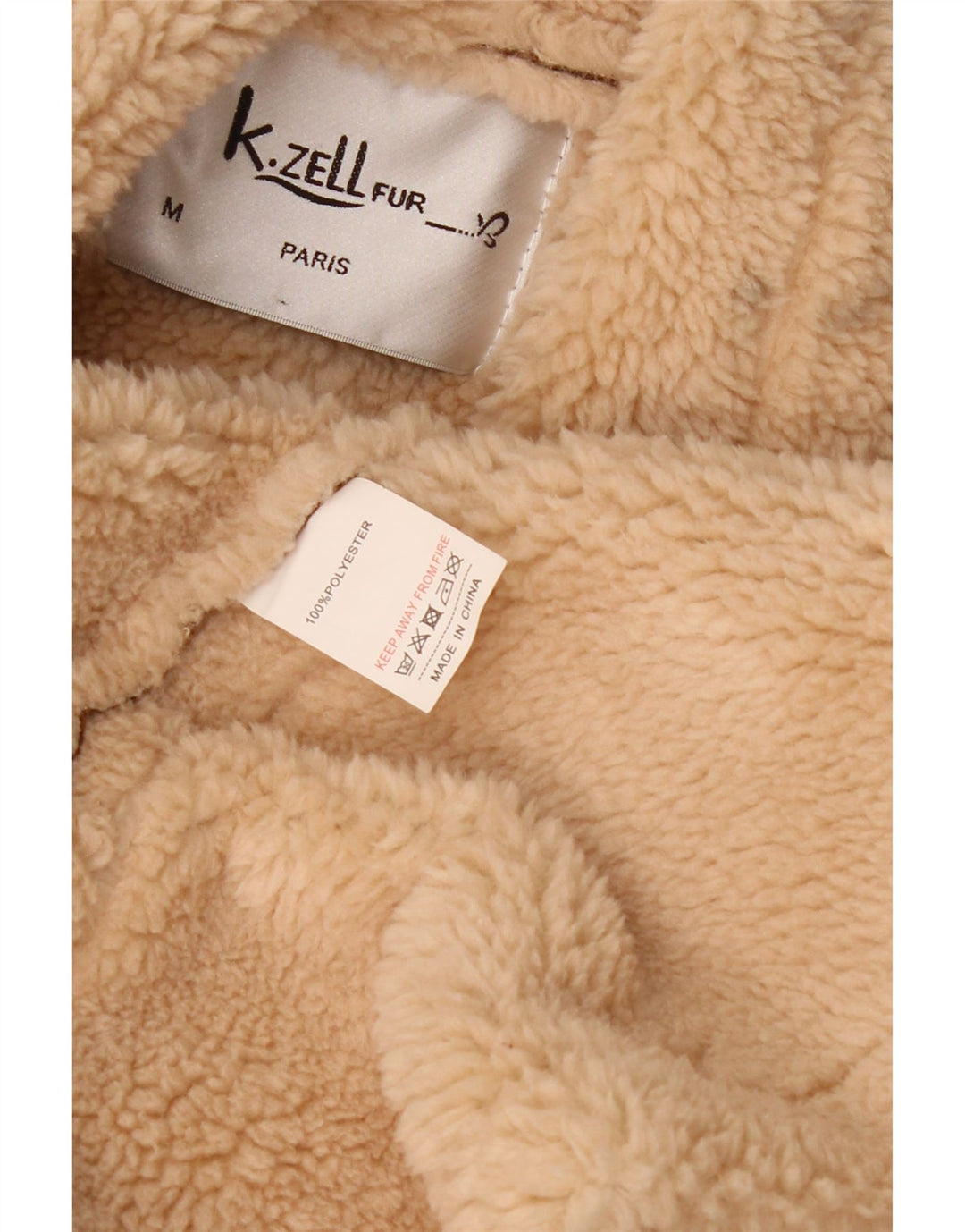 Sobretudo feminino K. ZELL de corte solto em sherpa Reino Unido 14 marrom médio geométrico