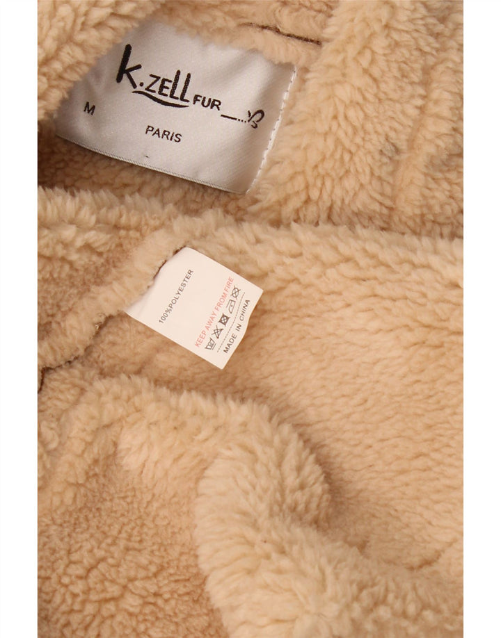 Sobretudo feminino K. ZELL de corte solto em sherpa Reino Unido 14 marrom médio geométrico