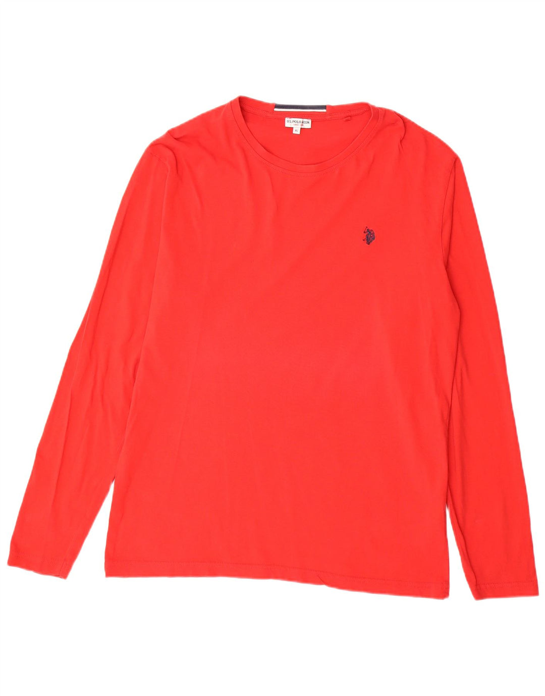 ASSN POLO DOS EUA. Top masculino manga comprida XL algodão vermelho