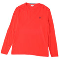 ASSN POLO DOS EUA. Top masculino manga comprida XL algodão vermelho