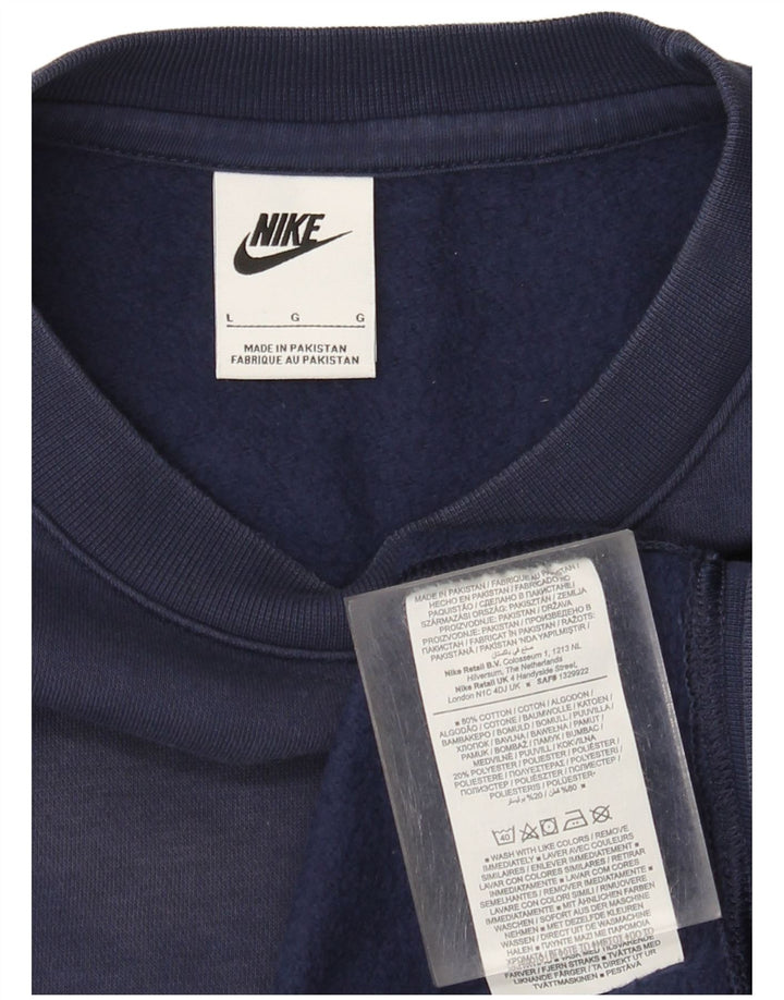 Moletom masculino Nike Jumper grande algodão azul marinho