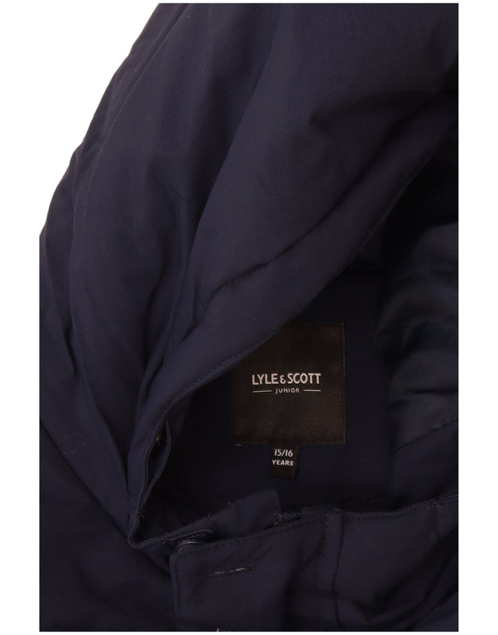 Jaqueta acolchoada com capuz para meninos Lyle & Scott 15-16 anos azul marinho poliamida