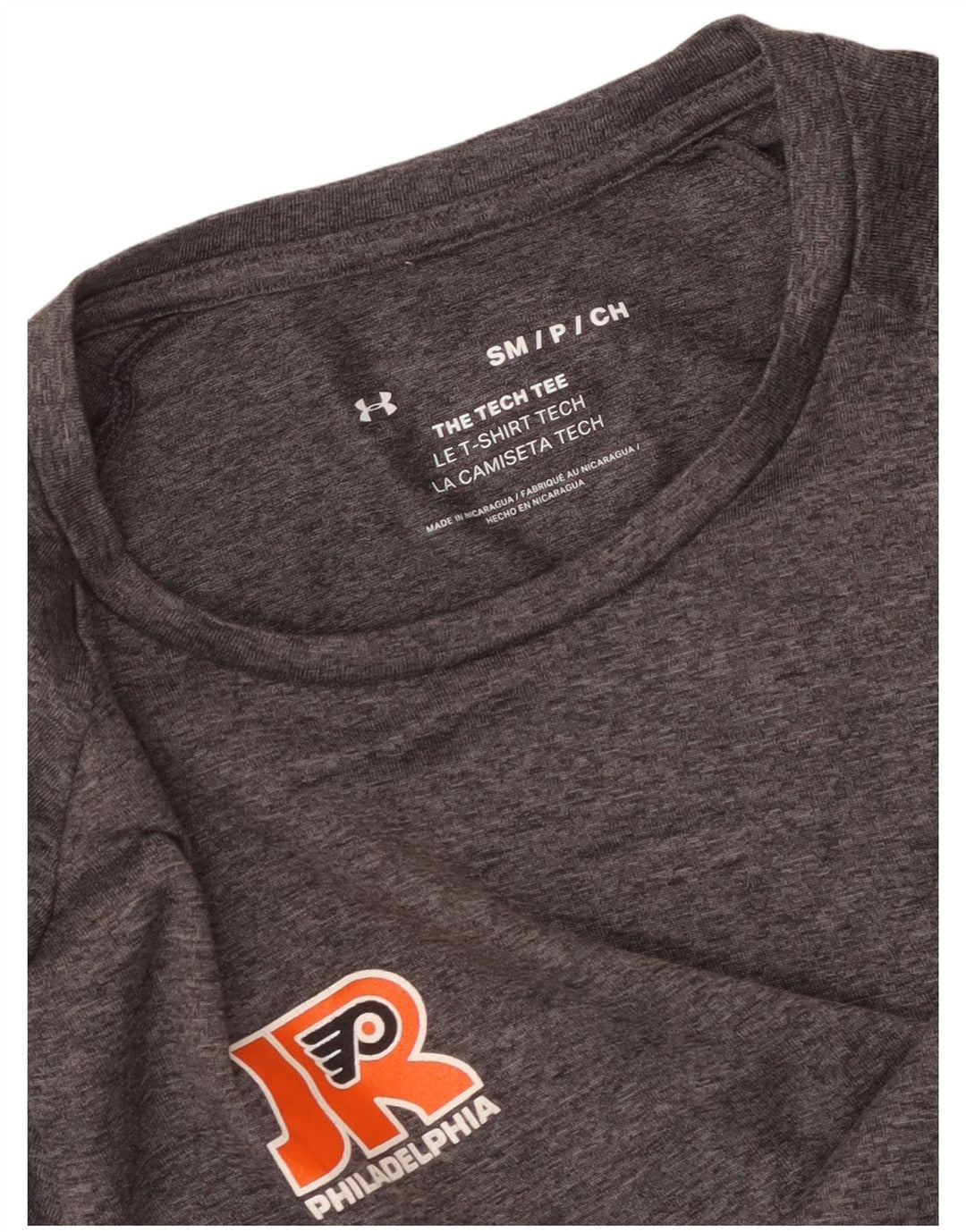 Camiseta masculina UNDER ARMOUR Philadelphia pequena cinza manchada