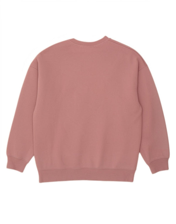 Puma moletom feminino oversized jumper UK 10 pequeno algodão rosa