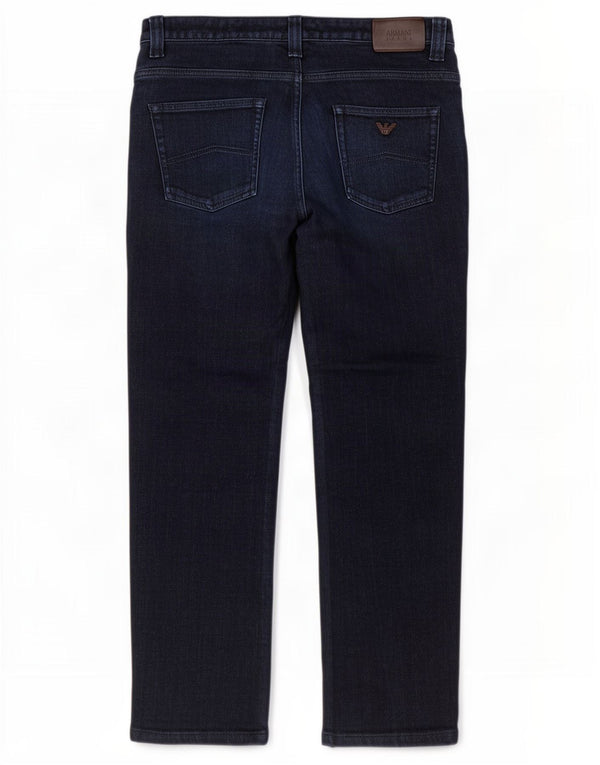 Calça jeans reta masculina Armani W34 L29 algodão azul marinho