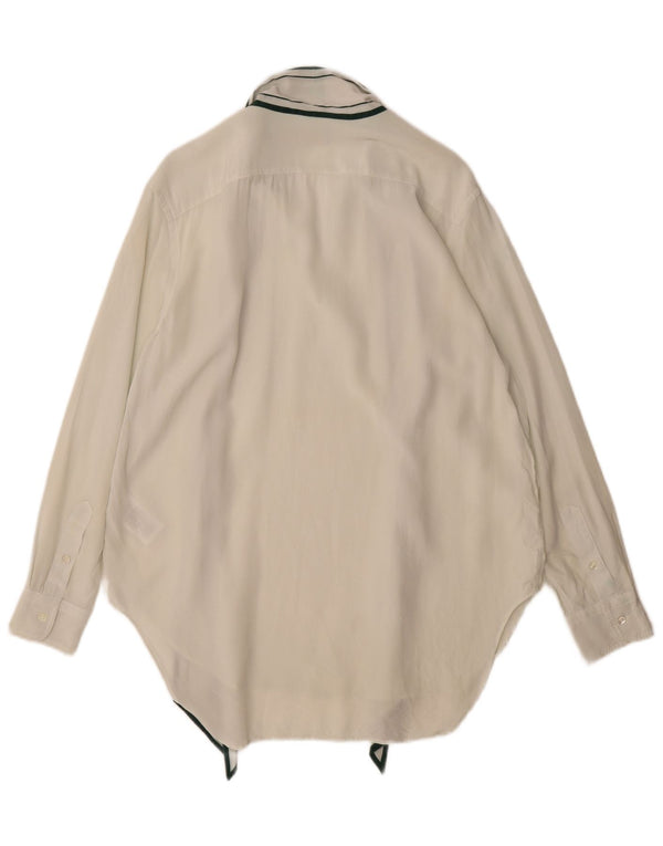 Camisa polo Ralph Lauren feminina Longline oversized EUA 4 pequena branca