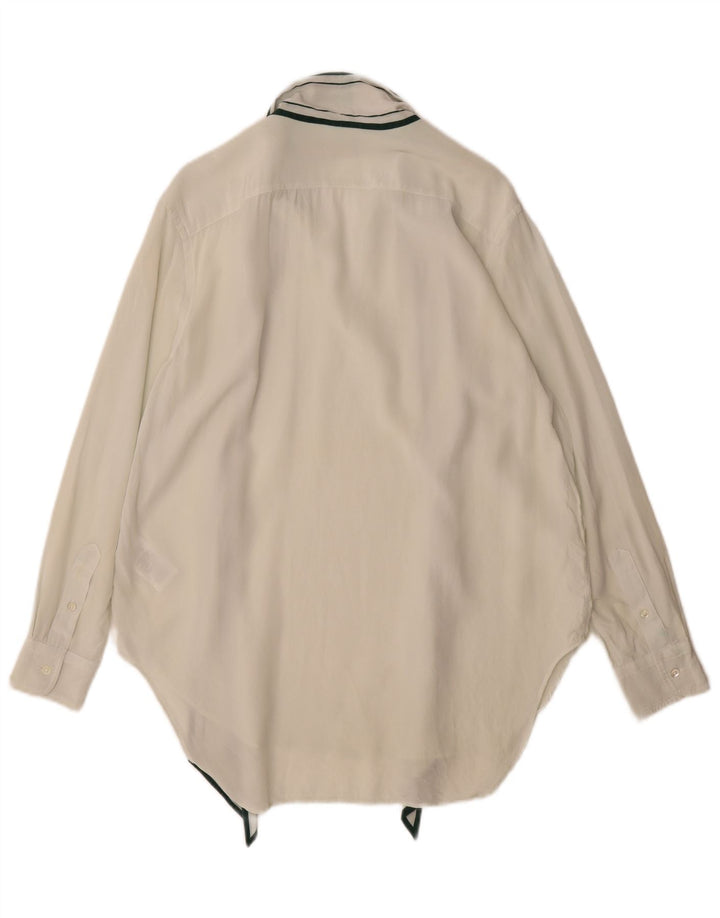 Camisa polo Ralph Lauren feminina Longline oversized EUA 4 pequena branca