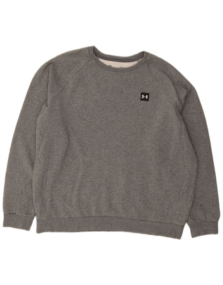 UNDER ARMOUR Masculino solto ajuste moletom jumper grande algodão cinza