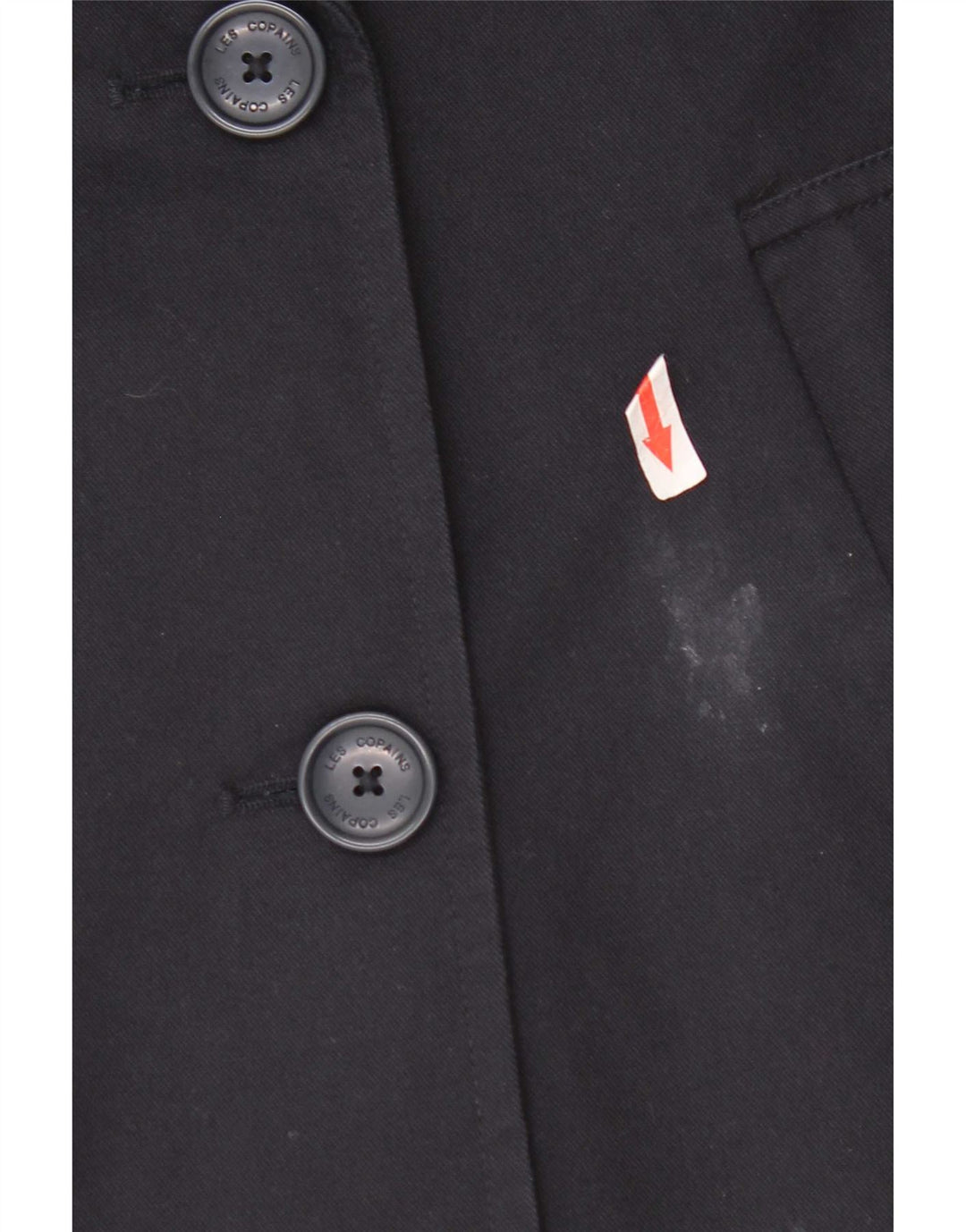 Casaco feminino oversized Pea Les Copains Reino Unido 10 pequeno algodão azul marinho
