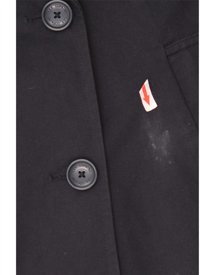 Casaco feminino oversized Pea Les Copains Reino Unido 10 pequeno algodão azul marinho