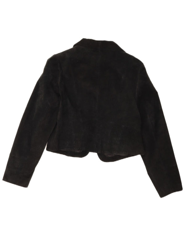 Jaqueta Bolero feminina vintage de camurça IT 40 pequena preta