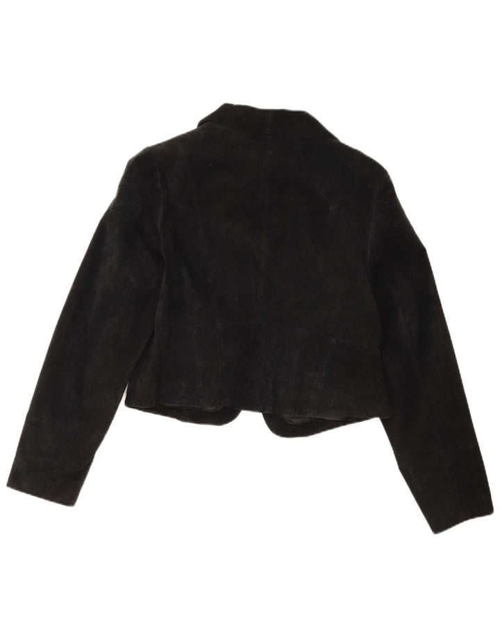 Jaqueta Bolero feminina vintage de camurça IT 40 pequena preta