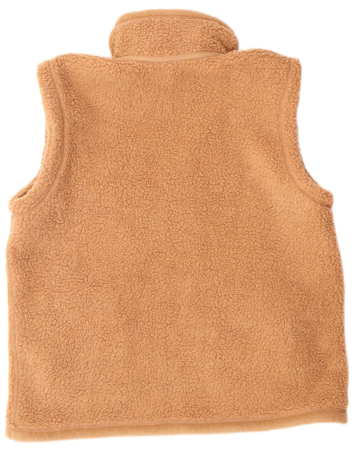 Gilet masculino vintage de lã reversível UK 38 poliéster bege médio