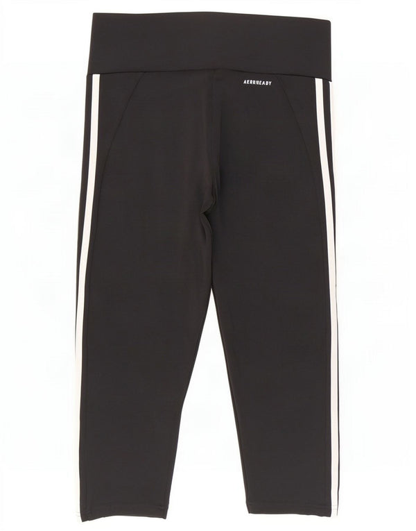Adidas Womens Aeroready Capri Leggings Reino Unido 8/10 Pequeno Poliéster Preto