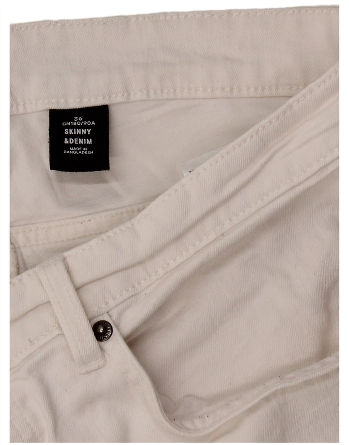Jeans skinny masculino VINTAGE W36 L32 algodão branco