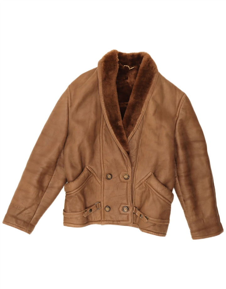 Jaqueta Fibok Feminina Oversized Shearling IT 50 XL Marrom Shearling
