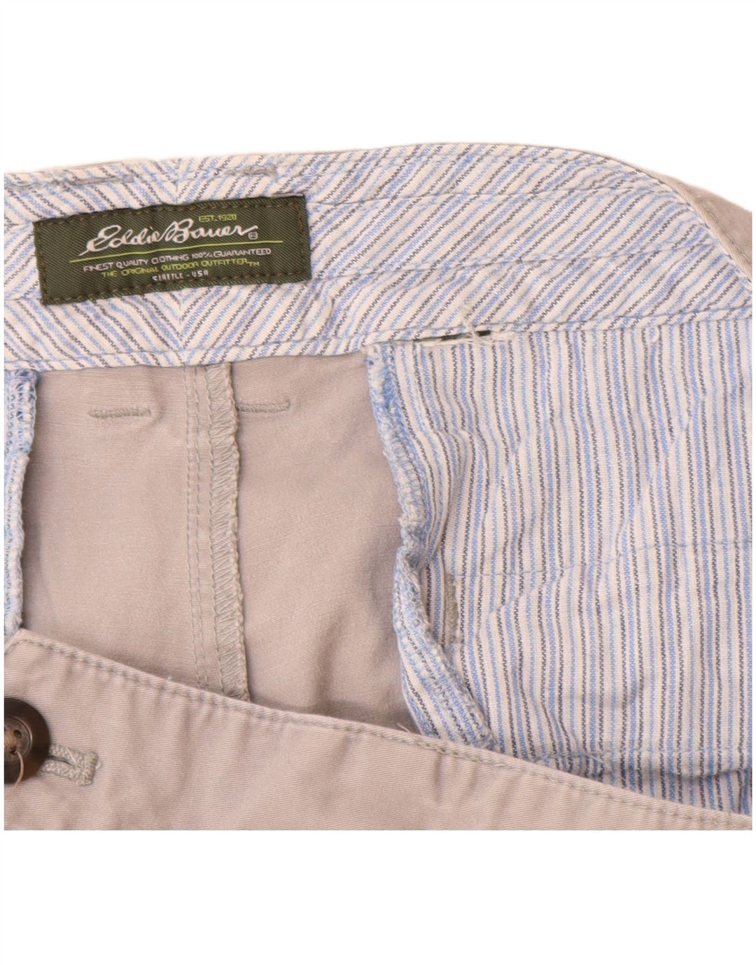 Calça capri reta feminina Eddie Bauer W32 L19 cinza
