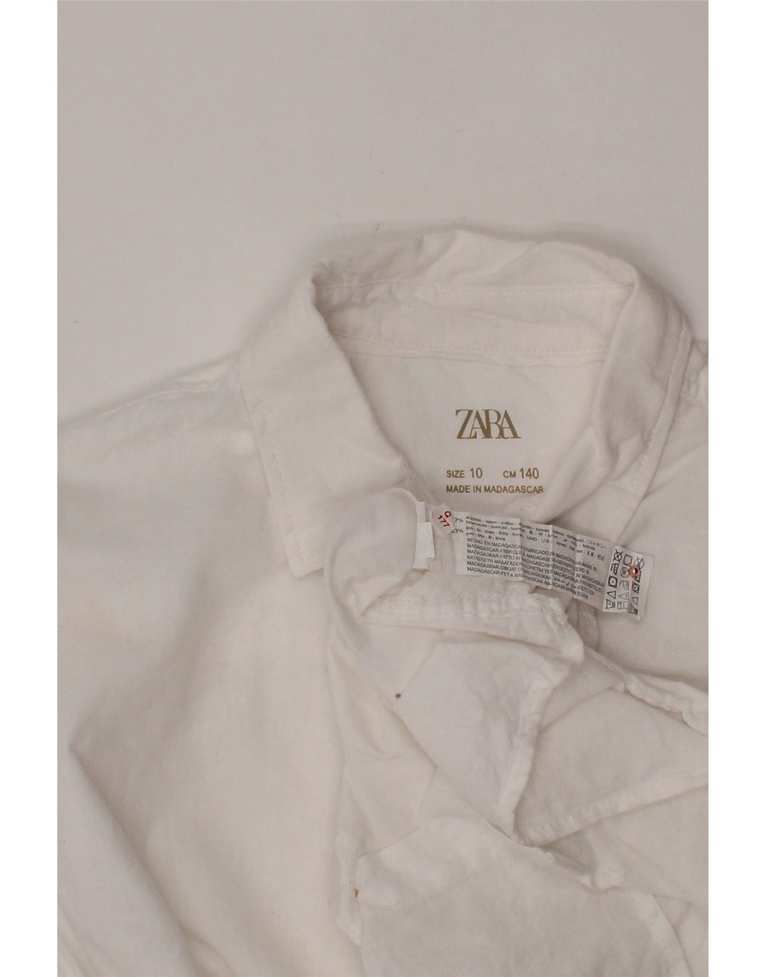 Camisa masculina ZARA 9-10 anos algodão branco