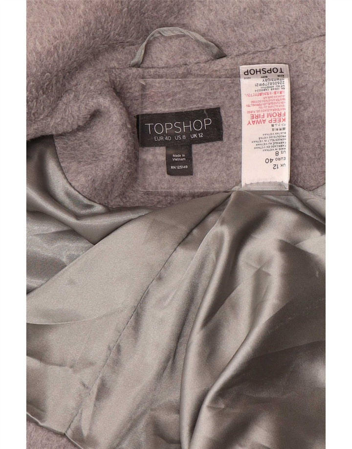 Sobretudo oversized feminino Topshop UK 12 poliéster cinza médio