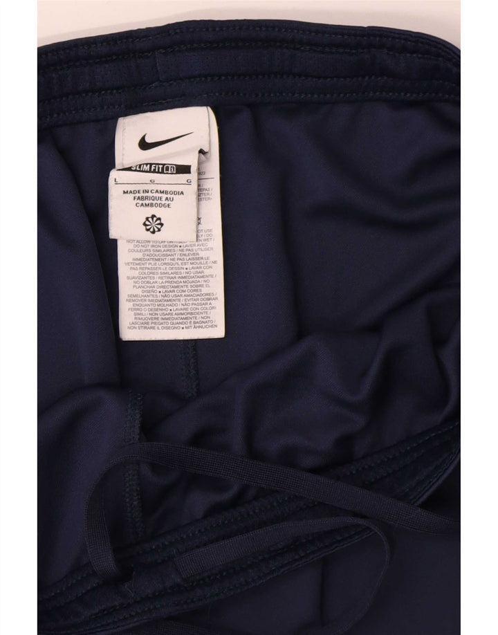 Shorts esportivos masculinos Nike Slim Fit grande poliéster colorblock azul marinho