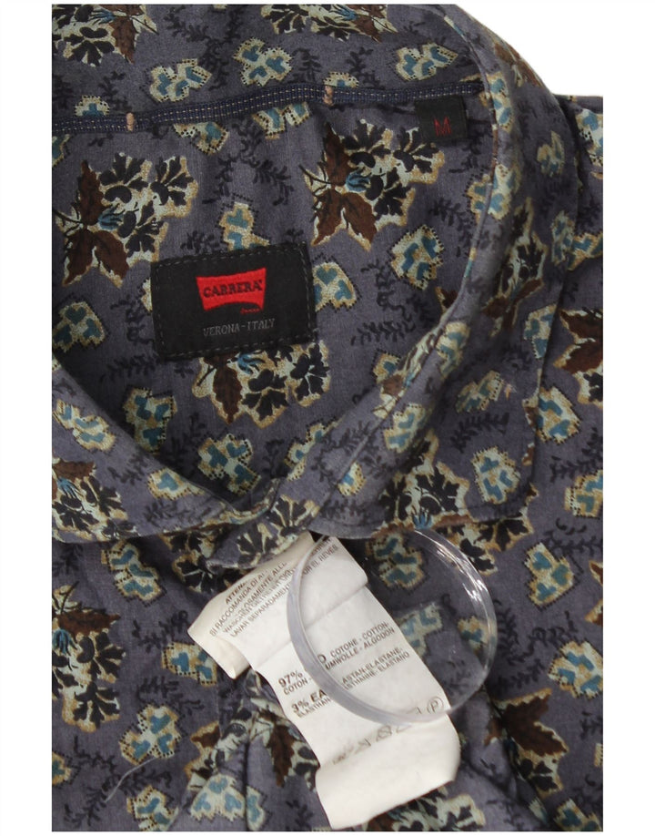 Camisa masculina CARRERA de algodão floral roxo médio