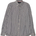 Camisa masculina Tommy Hilfiger de algodão listrado azul médio