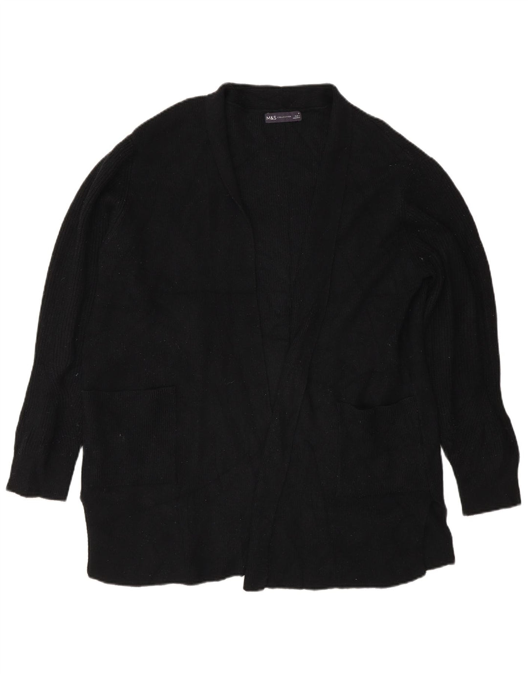 Suéter cardigã aberto grande Marks & Spencer Reino Unido 18 XL preto
