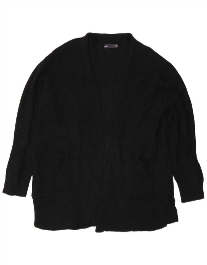 Suéter cardigã aberto grande Marks & Spencer Reino Unido 18 XL preto