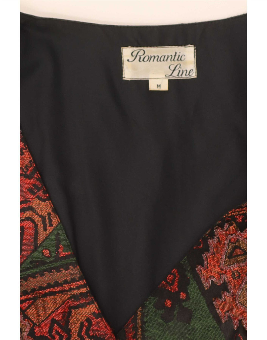 Colete feminino vintage UK 12 poliéster patchwork multicolorido médio