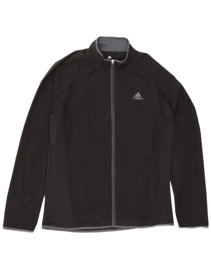 Adidas Mens Climalite Tracksuit Top Jacket Médio Preto Poliéster