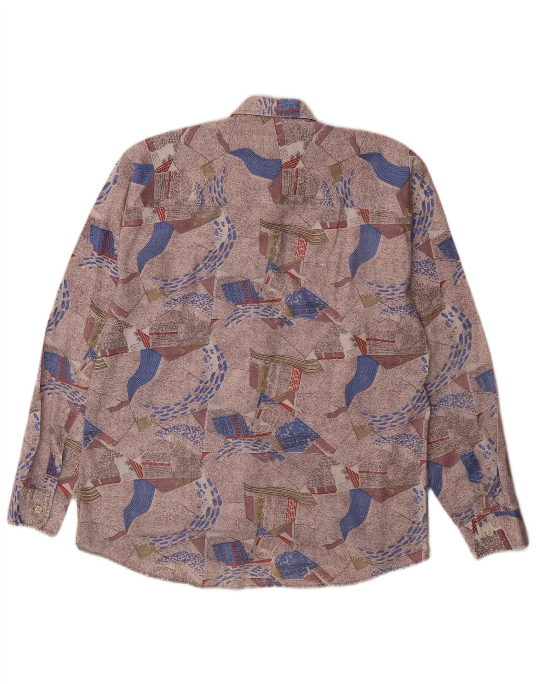 Camisa masculina vintage com padrão abstrato tamanho 39/40 médio multicolorido