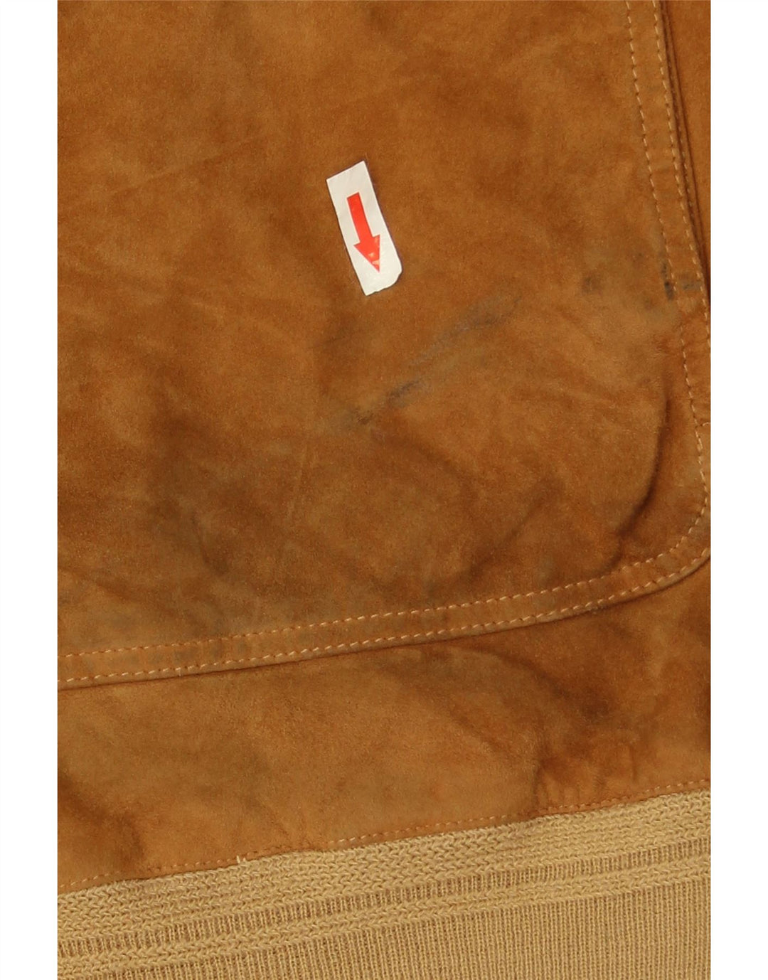 Jaqueta bomber masculina vintage de camurça Reino Unido 44 2XL couro marrom