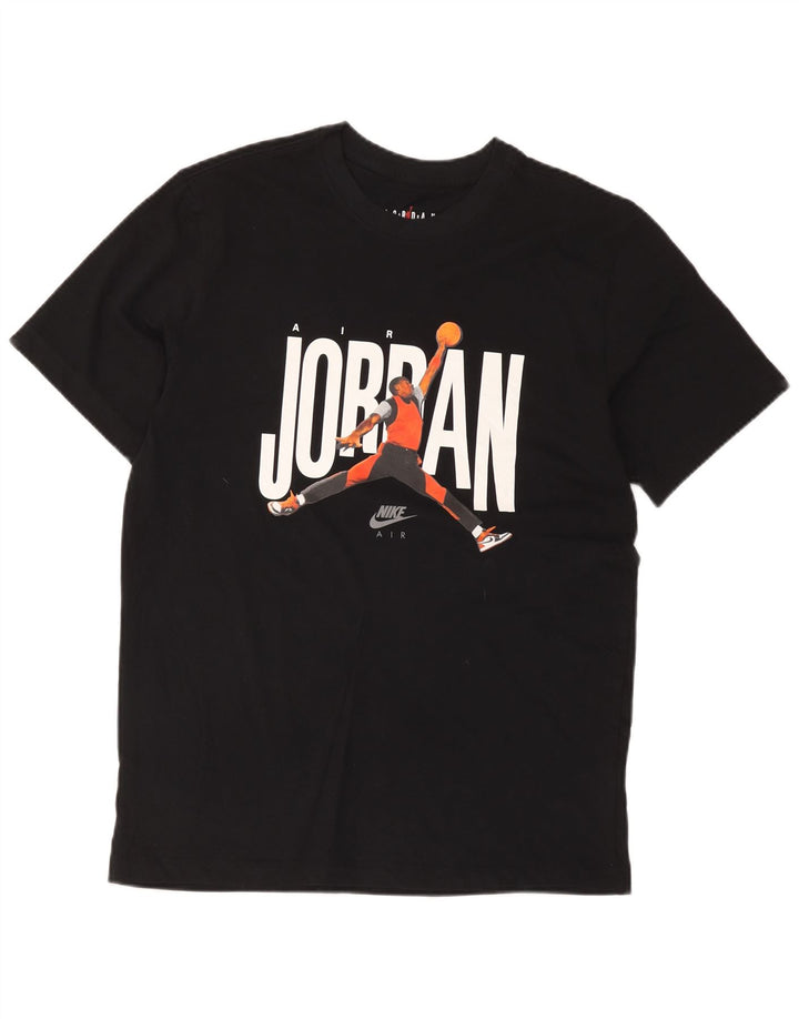 Camiseta Jordan masculina gráfica Top médio algodão preto