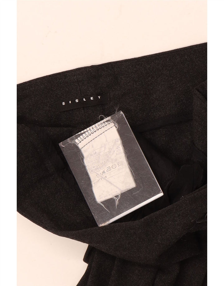 Calça feminina Sisley Bootcut Suit IT 42 médio W30 L32 cinza manchado