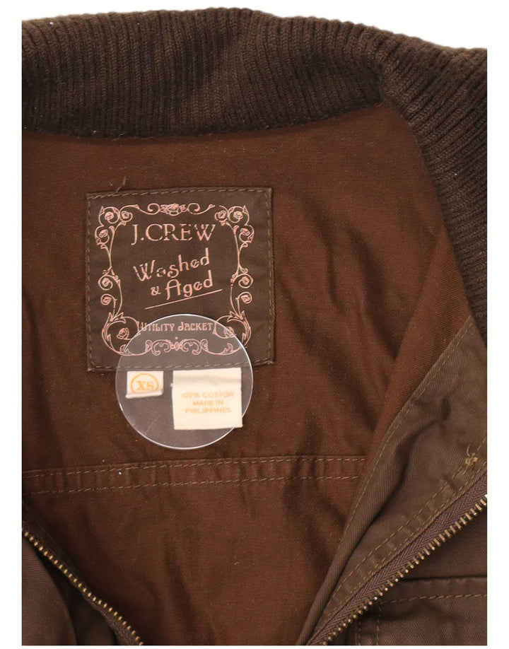 Jaqueta utilitária feminina J. Crew UK 6 XS algodão marrom