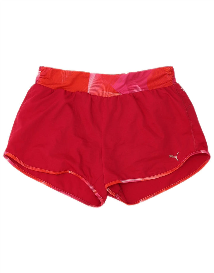 Shorts esportivos femininos Puma UK 14 médio Borgonha