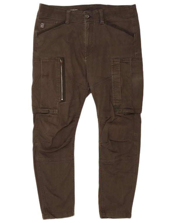Calça cargo masculina G-Star 3D Arc Slim W34 L26 algodão cáqui