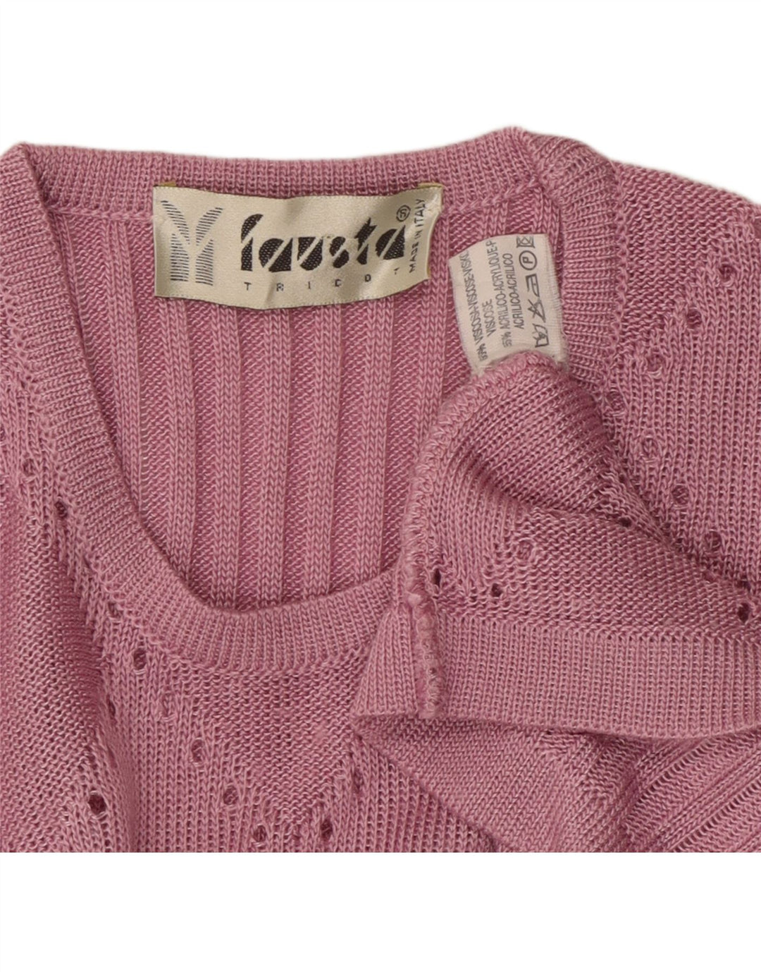 Suéter feminino FAUSTA de manga curta com gola redonda Reino Unido 10 pequeno rosa
