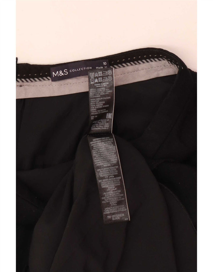 Saia lápis feminina Marks & Spencer Reino Unido 10 pequena W26 poliéster preto