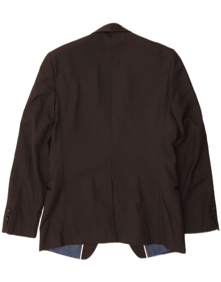 Jaqueta blazer masculina de 1 botão Marks & Spencer Reino Unido 38 poliéster preto médio