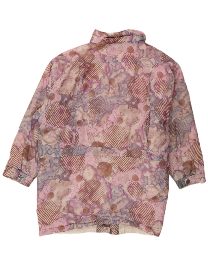 Casaco corta-vento feminino vintage com padrão abstrato UE 42 grande roxo