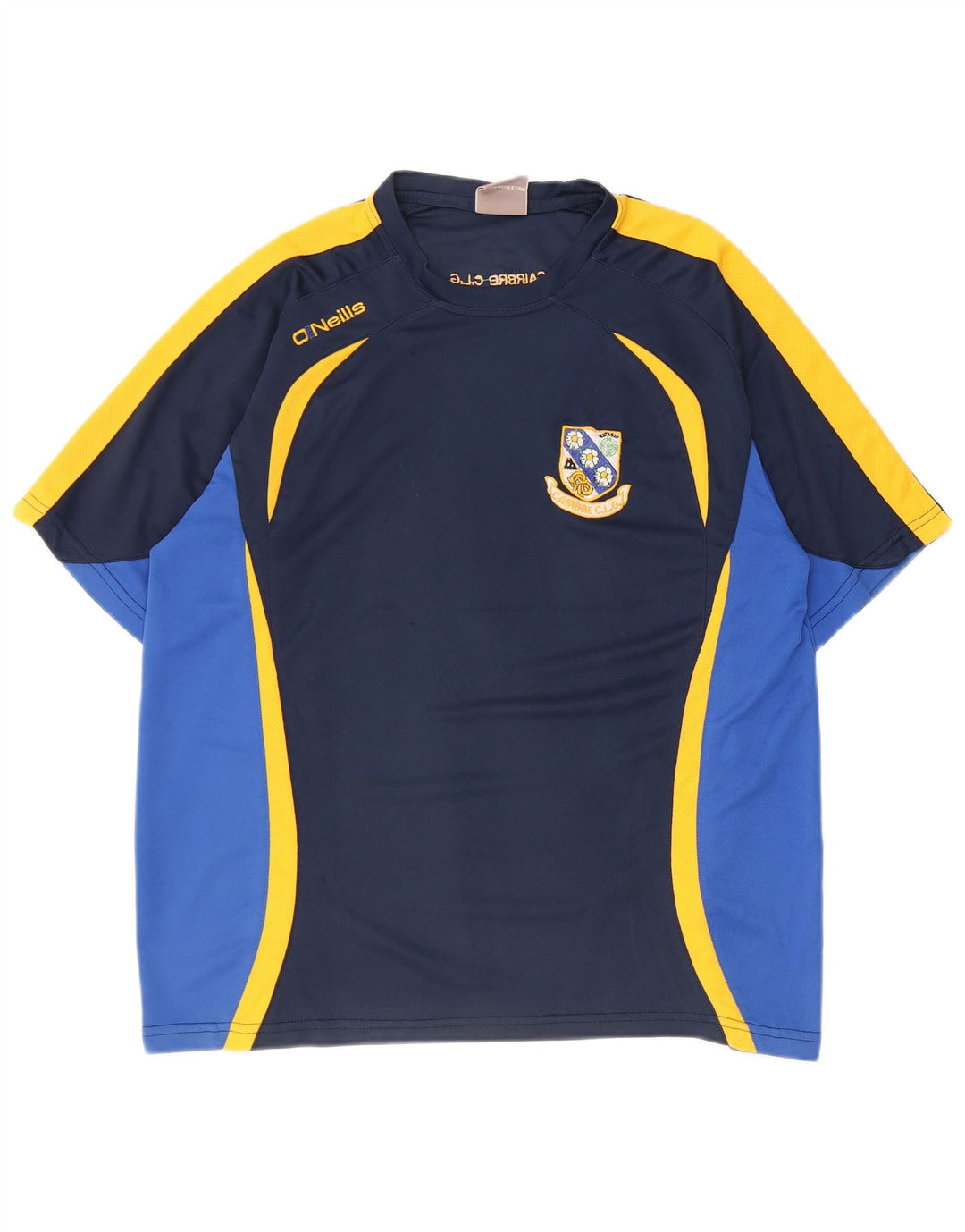 Camiseta gráfica masculina O'Neills Top médio azul marinho colorblock poliéster