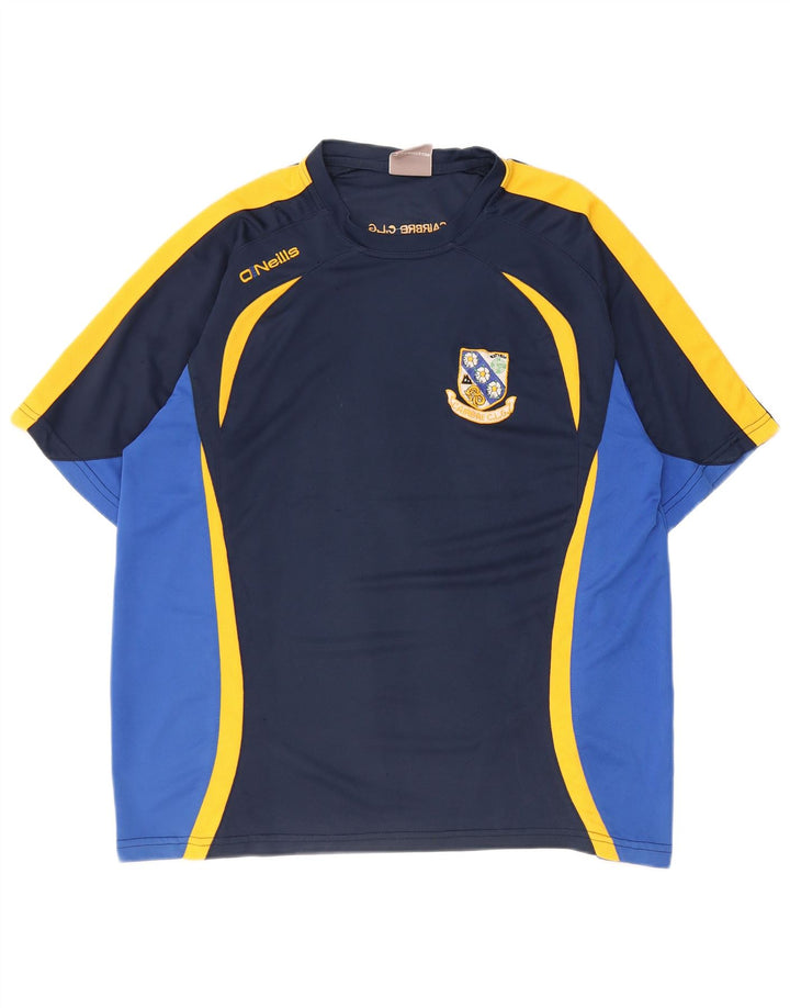 Camiseta gráfica masculina O'Neills Top médio azul marinho colorblock poliéster