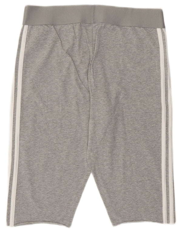 Adidas Womens Bermuda Sport Shorts UK 16/18 Grande Cinza Algodão