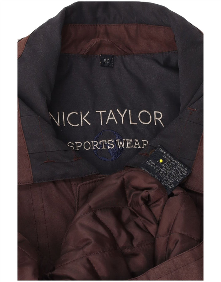 Jaqueta acolchoada bomber masculina Nick Taylor IT 50 grande poliéster marrom