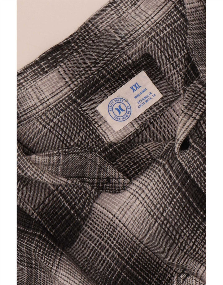 Camisa masculina de flanela Hurley 2XL xadrez cinza