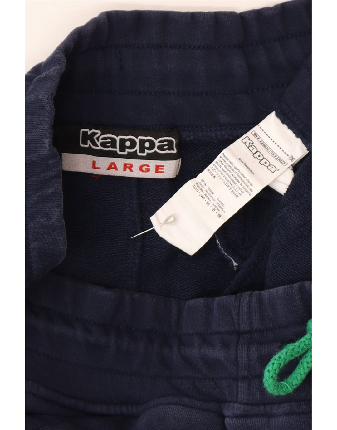 Shorts esportivos gráficos masculinos Kappa grandes algodão azul marinho