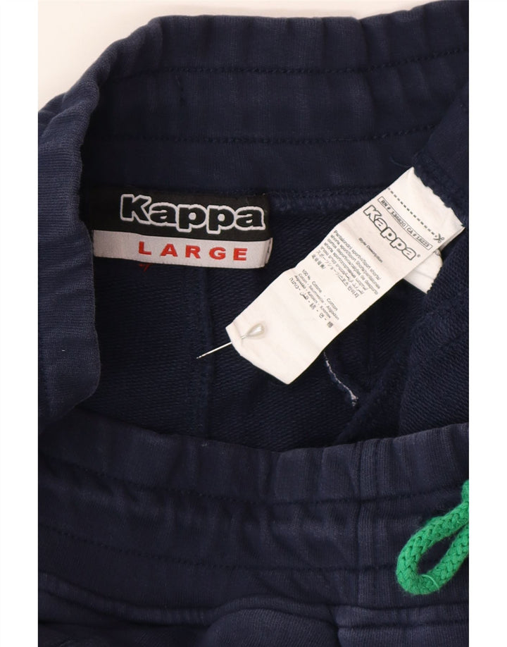 Shorts esportivos gráficos masculinos Kappa grandes algodão azul marinho