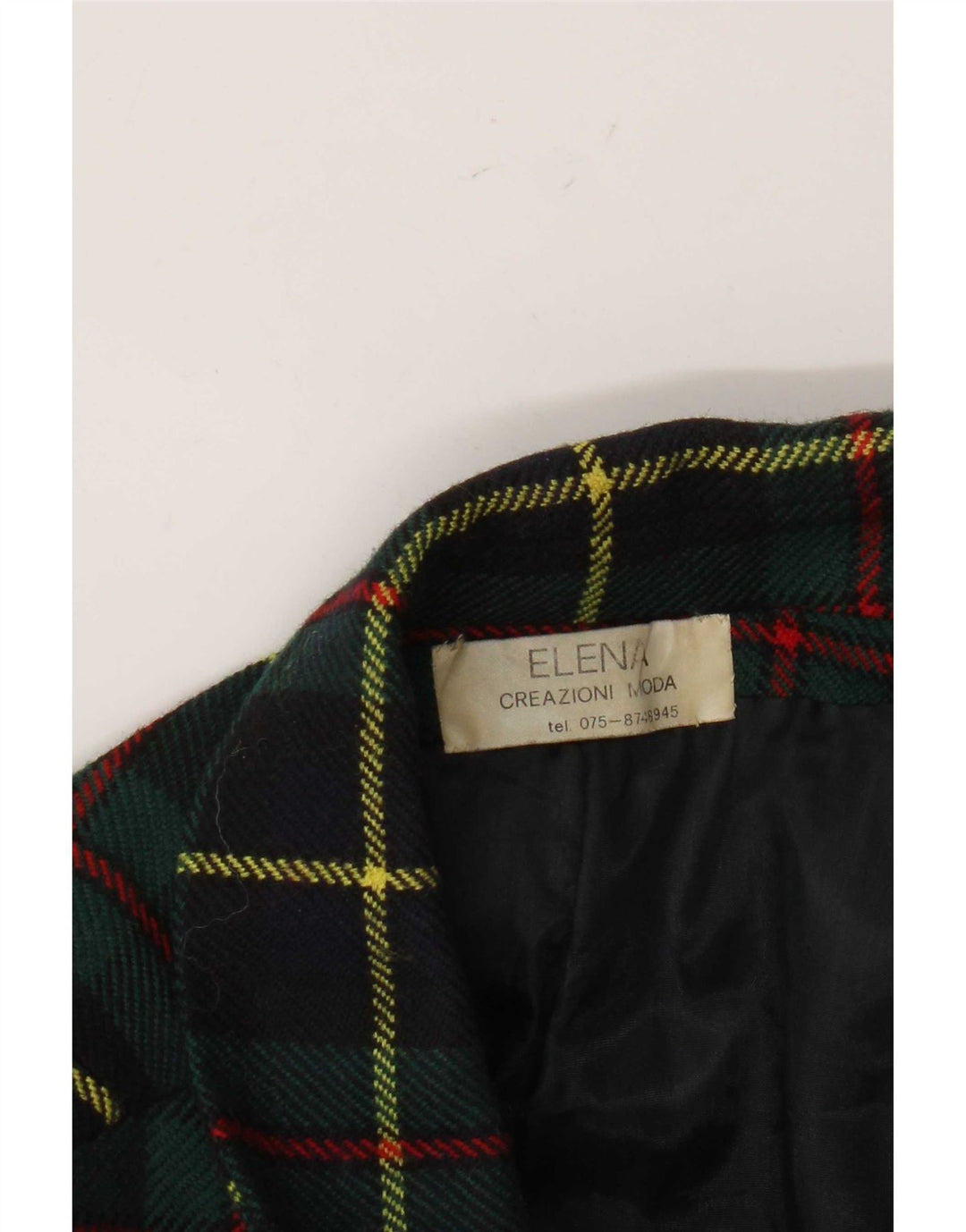 Jaqueta blazer vintage feminina com 2 botões Reino Unido 16 xadrez verde grande