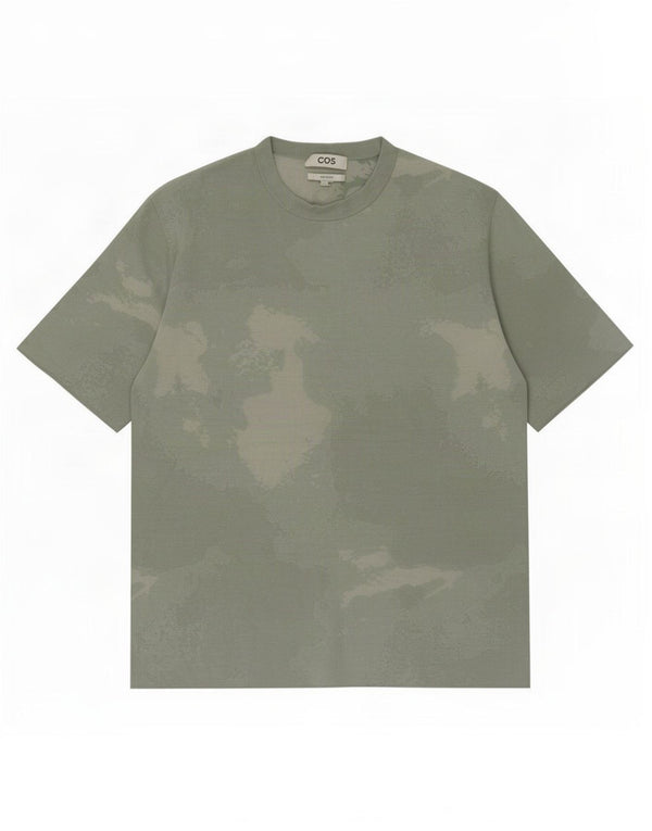 Cos Camiseta Masculina Relaxada Top Pequeno Verde Tie Dye Algodão